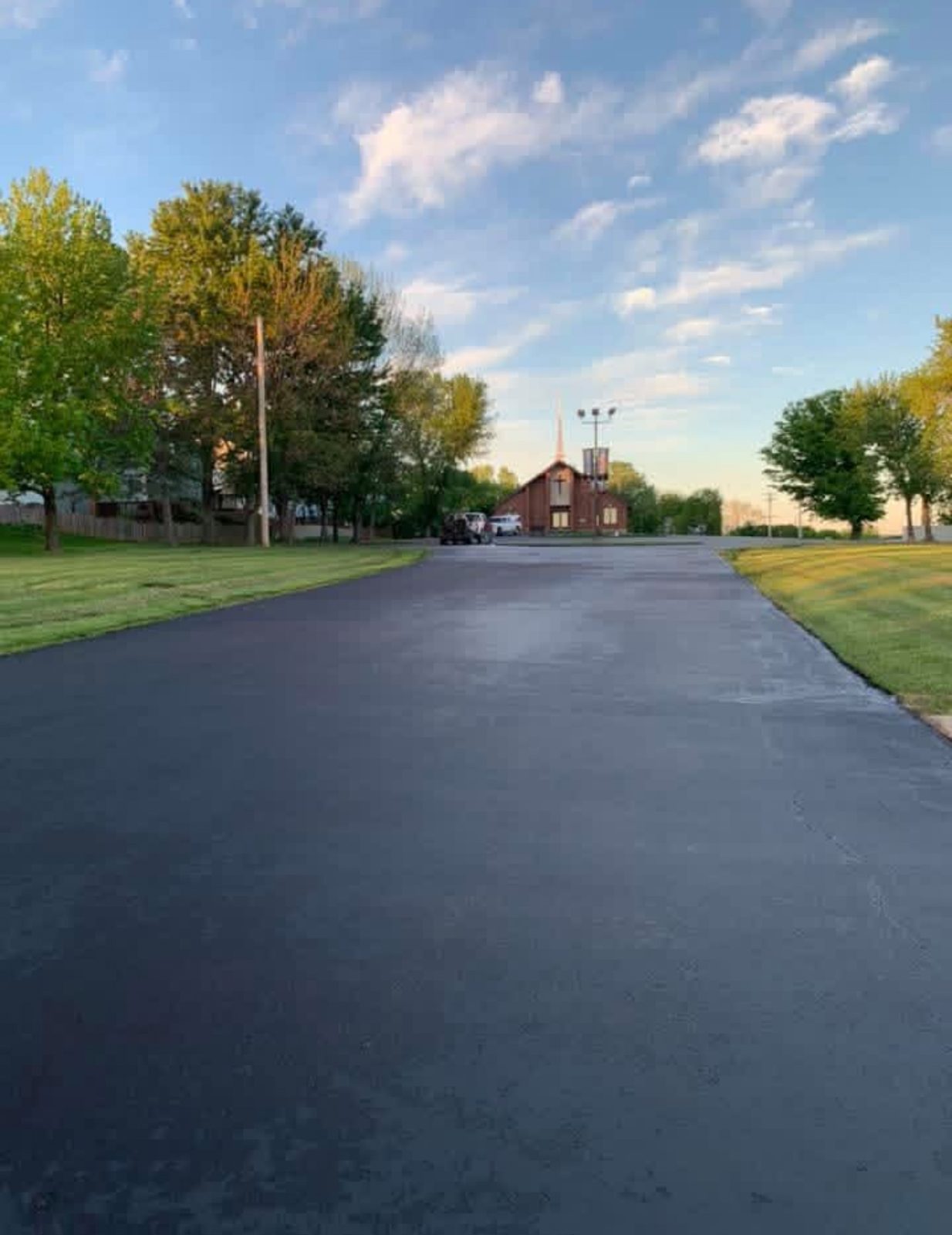Paving church approach drive by United Way Asphalt